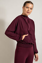 Load image into Gallery viewer, Cassis Butter 1/4 Zip Hoodie With Kangaroo Pocket
