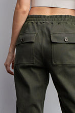 Load image into Gallery viewer, Olive Cotton Stretch Twill Joggers
