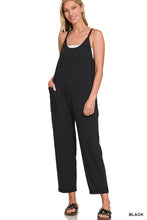 Load image into Gallery viewer, Black Spagetti Stap Pocketed Jumpsuit
