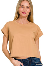 Load image into Gallery viewer, Dark Brush Cotton Folded Sleeve Top
