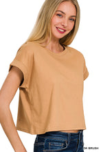 Load image into Gallery viewer, Dark Brush Cotton Folded Sleeve Top
