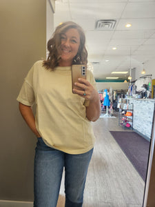 Blonde Wood Organic Cotton Reverse Stitch Oversize Tee