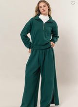 Load image into Gallery viewer, Dark Green Half Zip Sweatshirt
