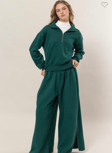 Dark Green Half Zip Sweatshirt