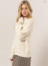 Load image into Gallery viewer, Cream High Neck Textured Sweater
