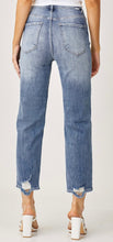 Load image into Gallery viewer, Risen Medium HighRise Straight Crop Distressed Jeans
