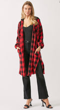 Load image into Gallery viewer, Risen Red Flannel Shacket w/ Hoodie
