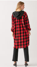 Load image into Gallery viewer, Risen Red Flannel Shacket w/ Hoodie

