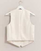 Load image into Gallery viewer, Ecru Sleek Faux Leather Button Up Vest

