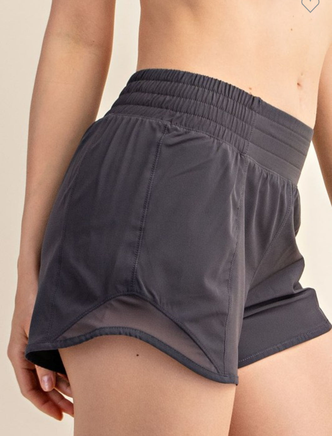 Charcoal 3 Inch Active Mesh Shorts