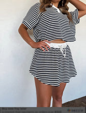 Load image into Gallery viewer, Harbor Striped Skort Set- Black/White
