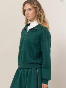 Dark Green Half Zip Sweatshirt
