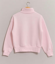 Load image into Gallery viewer, Pale Pink Half Zip Sweatshirt
