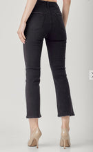 Load image into Gallery viewer, Risen Washed Black HighRise Crossover Zipper Front Straight Jeans
