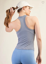 Load image into Gallery viewer, Rhino Grey Butter Soft Sleeveless Racer Back Top

