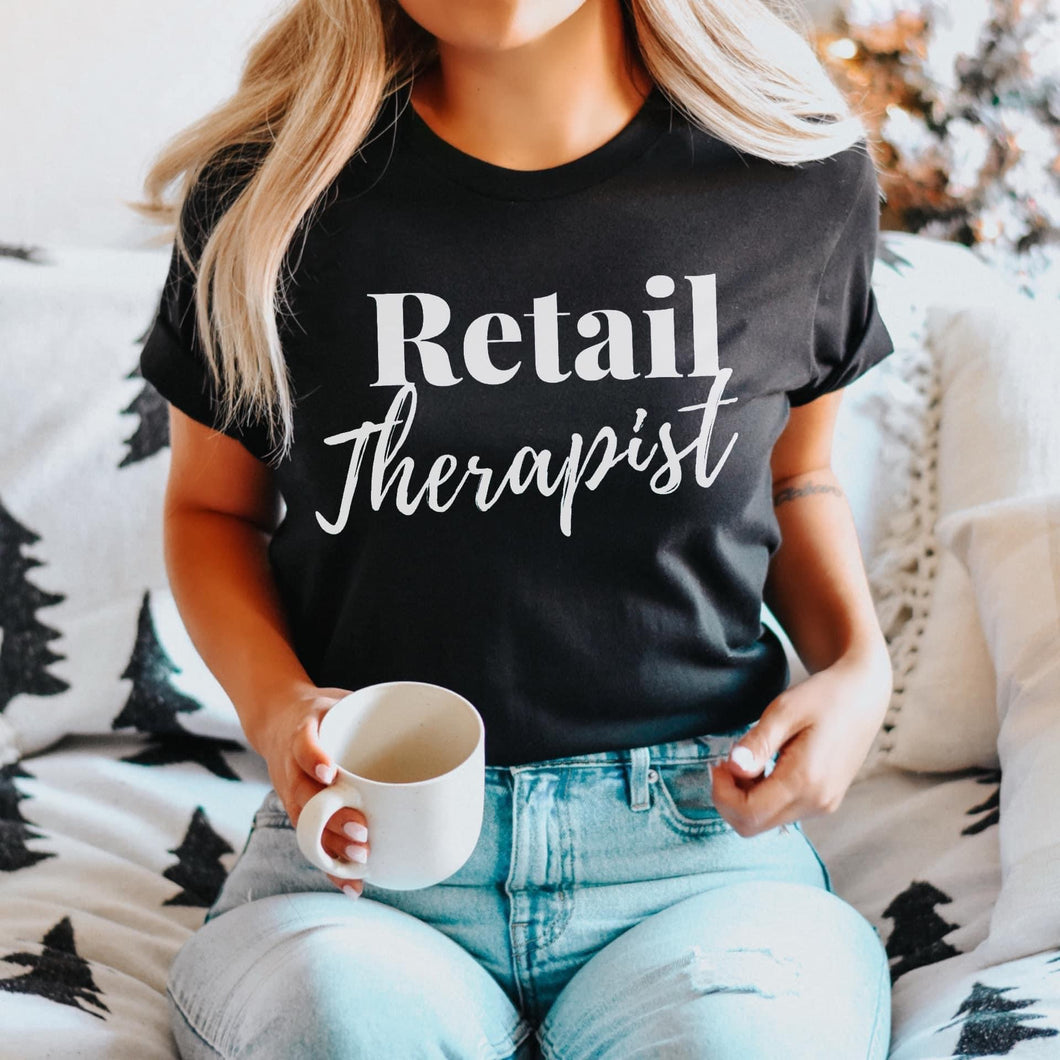 Black Retail Therapist Jerzees TShirt