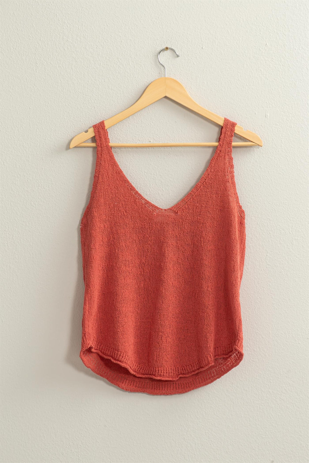 Brick Try Your Luck V-Neck Sleeveless Top