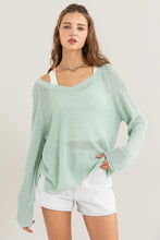 Load image into Gallery viewer, Mint Long Sleeve Oversized Sweater
