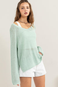 Mint Long Sleeve Oversized Sweater