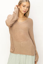 Load image into Gallery viewer, Tan Long Sleeve Oversized Sweater
