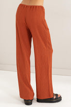 Load image into Gallery viewer, Baked Clay Crinkle Knit Wide Leg Drawstring Pants
