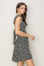 Load image into Gallery viewer, Black Floral Print Mini Dress
