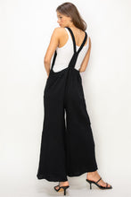 Load image into Gallery viewer, Black Double Gauze Overall Jumpsuit
