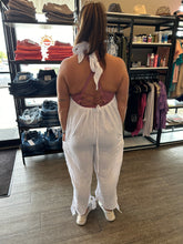 Load image into Gallery viewer, White Double Gauze Halter Jumpsuit
