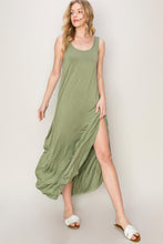 Load image into Gallery viewer, Olive Sleeveless Curved Hem Dress
