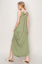 Load image into Gallery viewer, Olive Sleeveless Curved Hem Dress

