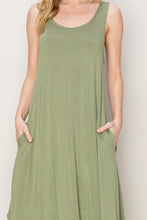Load image into Gallery viewer, Olive Sleeveless Curved Hem Dress
