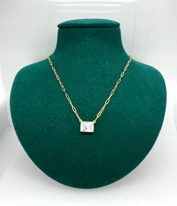 PAPERCLIP BAGUETTE NECKLACE