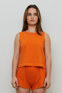 Warm Amber Organic Cotton Basic Tank Top