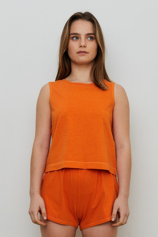 Warm Amber Organic Cotton Basic Tank Top