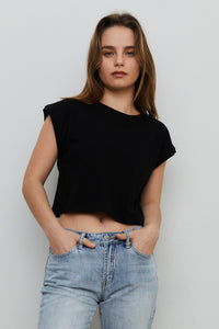 Black Organic Cotton Muscle Tank