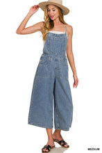 Load image into Gallery viewer, Denim Medium Washed Wide Leg Overalls
