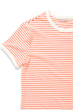 Load image into Gallery viewer, Coral Striped Contrast Trim Rib Banded Tee
