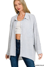 Load image into Gallery viewer, Classic Blue Woven Stripe Button Down Shirts
