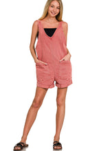 Load image into Gallery viewer, Cabernet Washed Adjustable Strap Romper W/ Pocket
