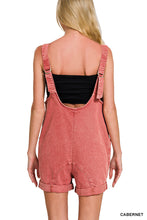 Load image into Gallery viewer, Cabernet Washed Adjustable Strap Romper W/ Pocket
