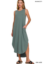 Load image into Gallery viewer, Ash Jade Brushed Side Slit Dress with Pockets
