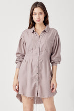 Load image into Gallery viewer, Risen Rosy Brown Shirring Sleeve Dress
