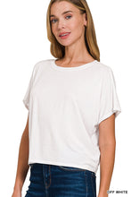 Load image into Gallery viewer, Off White Cropped Round Neck Tee

