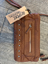 Load image into Gallery viewer, Brown 3 Way Vegan Leather Wristlet

