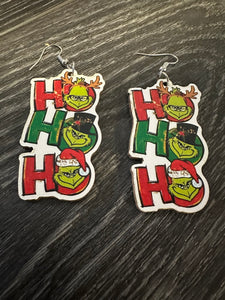 Grinch HO HO HO Earrings