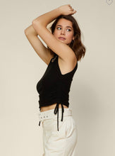 Load image into Gallery viewer, Black Sleeveless Side Tie Mock Neck Top
