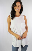 Load image into Gallery viewer, White Woman’s Cotton Tank with Pocket
