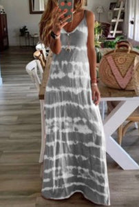 Grey Tie Dye Maxi Dress