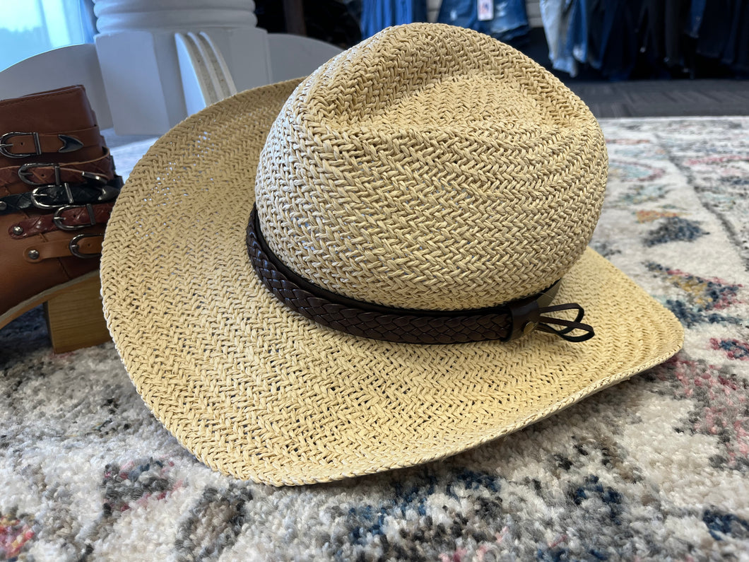 Libby All the Way Straw Hat with Brown Braided Band