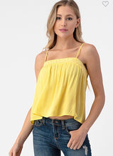 Load image into Gallery viewer, Yellow Cream Trim Detail Cami Top
